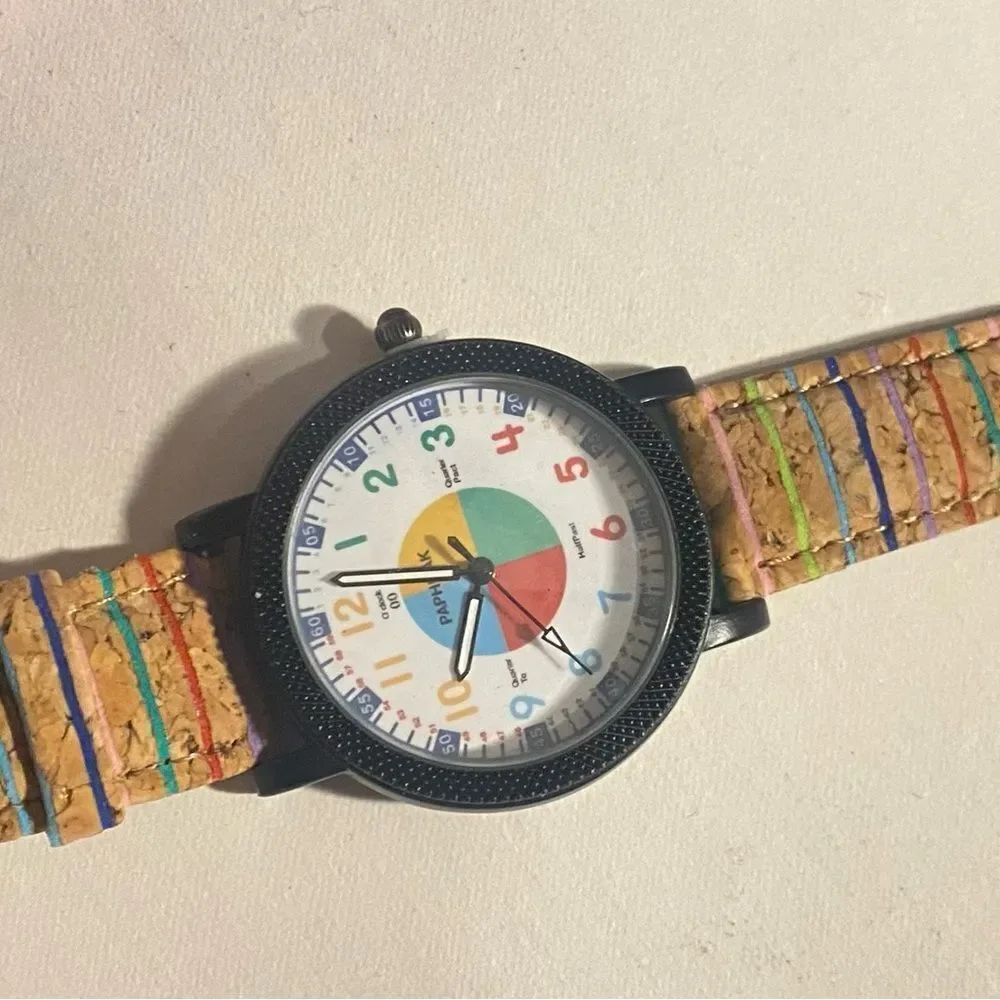 🛍️Multicolor Striped Watch with Black Case paphitak ladiesfashion watch 💥